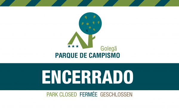 Parque de Campismo encerrado de 24 a 26 dezembro 2021 e de 31 dezembro 2021 a 09 janeiro 2022