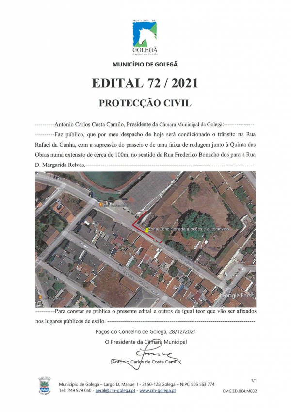 Edital 72/2021 - Protecção Civil
